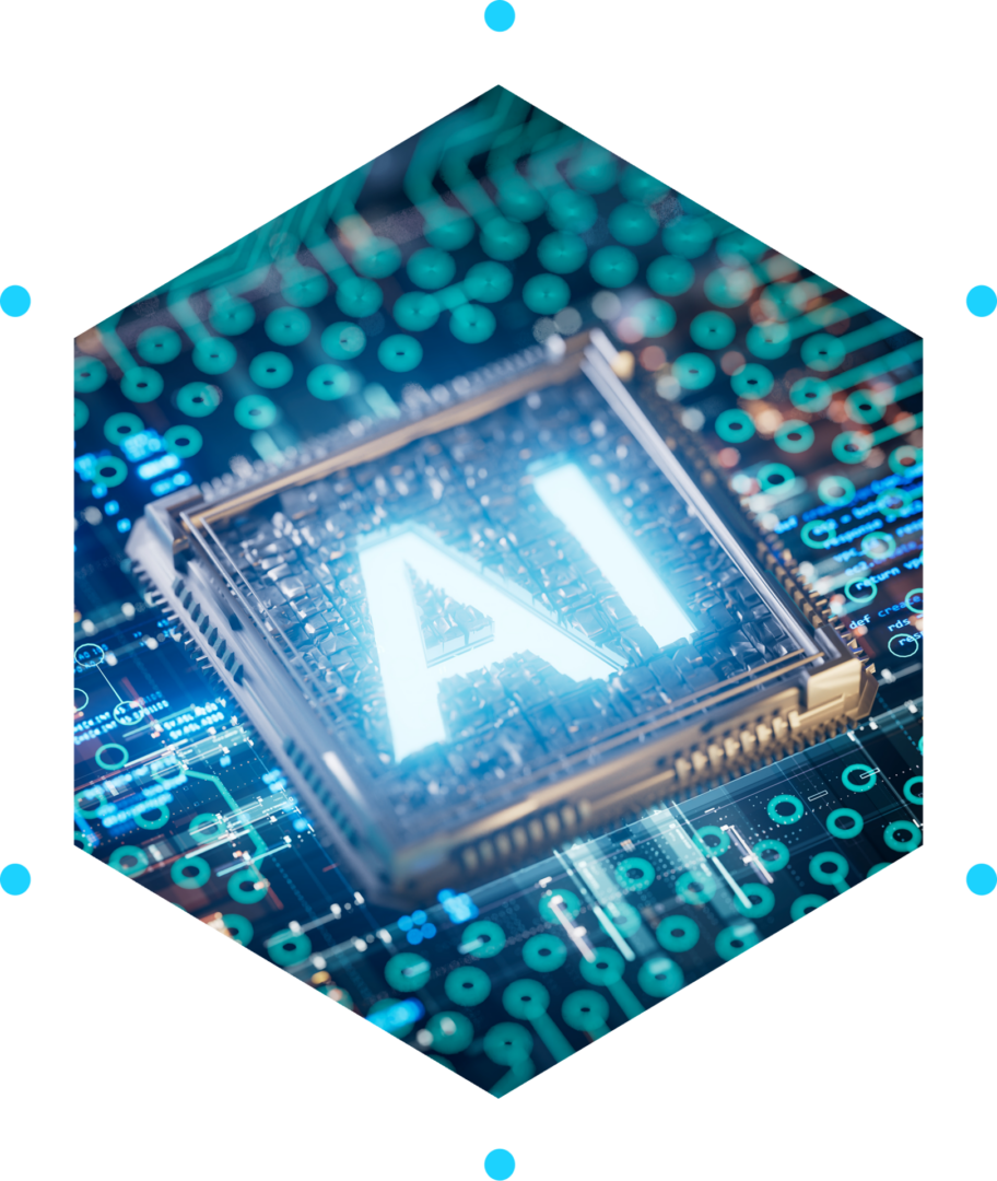 Advanced AI technology microchip design.