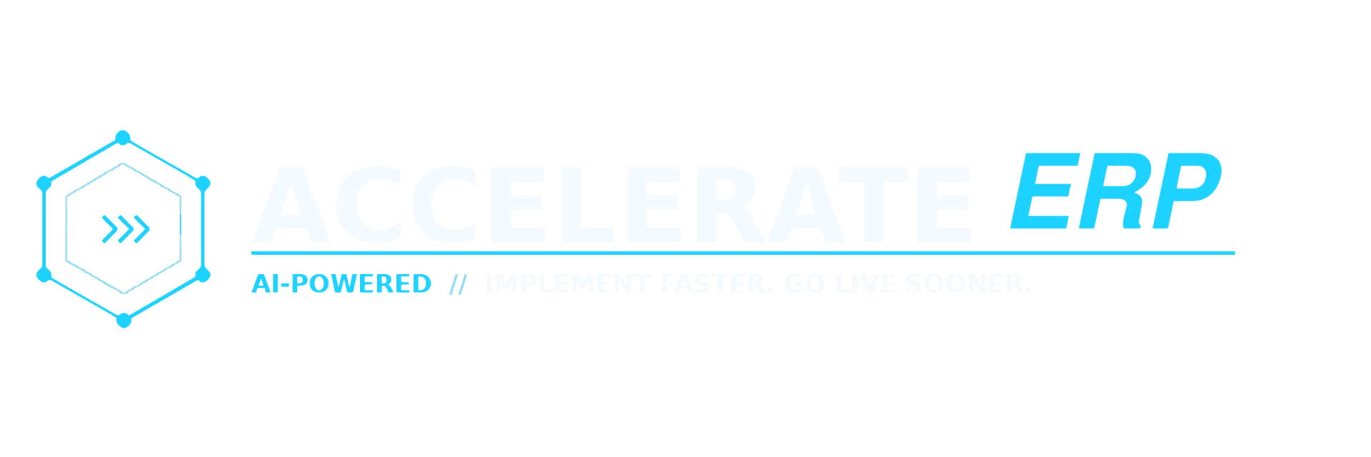 Blue Accelerate logo with hexagon icon